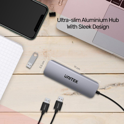 USB HUB Unitek A 3.0 (H1107A), 5 GB, e hirtë