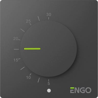 Termostat muri Engo ESIMPLE230B, 230V, me rrotë, i zi