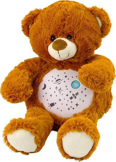 Lodër pelushi Arushi Teddy Bear Sleeping, drita dhe tinguj, modalitet ditë dhe natë, kafe