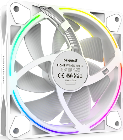 Ventilatorë PC be quiet! Light Wings White 120mm PWM, set me 3 copë, ARGB, të bardha
