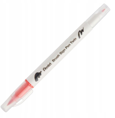 Stilolaps brush Pentel Sesw30C Twin Tip, me dy maja, Coral Pink