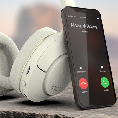 Kufje Bluetooth Inca IBK-503B, mono, Bluetooth 5.3, USB C, të bardha