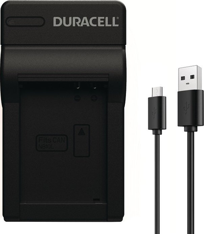 Karikues baterie kamere Duracell DRC10L, USB, me fijen e vet, i zi