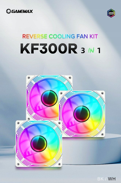 Ventilator kasë GameMax KF300R, 120mm, ARGB, i bardhë