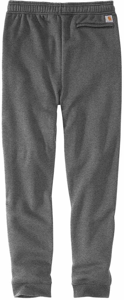 Pantallona jogger Carhartt Tapered Graphic, fleece, xhepa me zinxhir, gri e errët me detaje neon