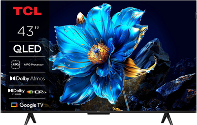Телевизор TCL 43P7K QLED, 43\", Google TV, црн