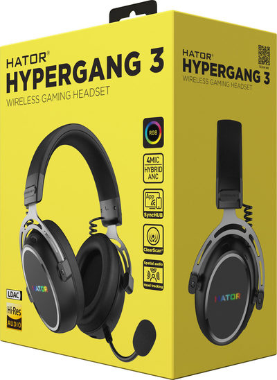 Kufje gaming Hator Hypergang 3 Wireless, pa tela, Bluetooth, të zeza