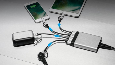 Полнач УСБ Just Mobile AluCharge, 4 порти, 6.2A, сребрен