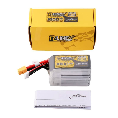 Bateri LiPo Tattu R-Line 5.0 6S, 1800mAh, 22.2V 150C, lidhës XT60
