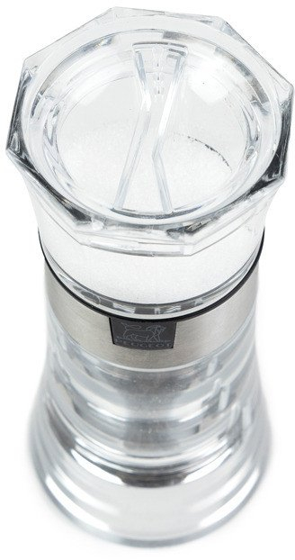 Mulli për kripë deti Peugeot OSLO, 14 cm, akril transparent, inox