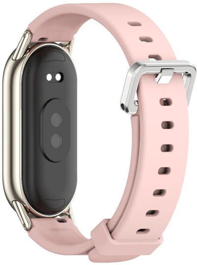 Rrip dore Tech-Protect Iconband Classic për Xiaomi Smart Band 8 9 10 NFC, silikon, rozë e çelët