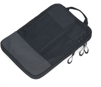 Set qese kompresuese për udhëtime Troika BLACK PACKING CUBES, 3 copë, material poliester, ngjyrë e zezë
