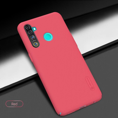Kapak telefoni Nillkin Super Frosted Shield për Realme 5 Pro / Realme Q, polikarbonat, mat, i kuq