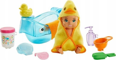 Set lojrash Barbie Skipper Babysitters Inc, kukulla bebe me aksesorë, shumëngjyrësh
