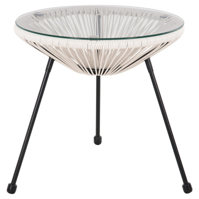 Tavolinë për kafe jashtme Allegra Φ47x45Hcm (HM5874.12), zezë/ bardhë