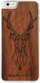 Куќиште за телефон Smartwoods Deer Clear, за iPhone 6 6S Plus, природно дрво, проѕирно