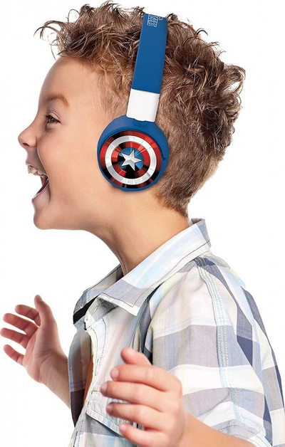 Kufje për kalamajt Lexibook Marvel Avengers, Bluetooth 5.0, me kabllo 3.5mm, blu e kuqe