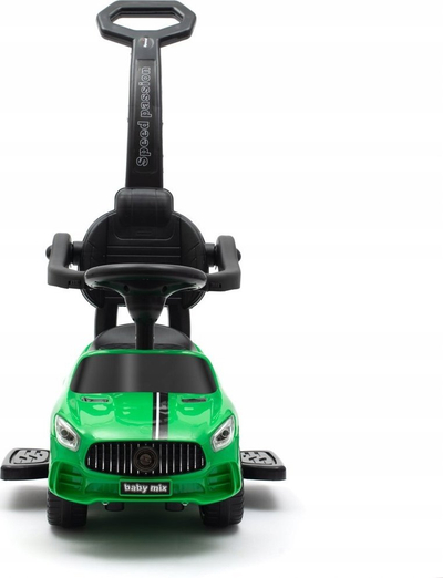Makinë lodër shtytëse Baby Mix Racer, me tinguj, dorezë për prindin, jeshile
