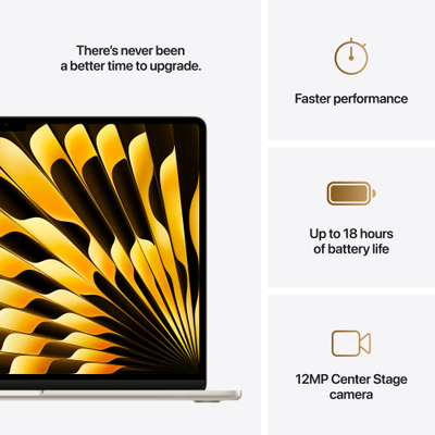 Apple MacBook Air, 15.3", M4 10-core, 16GB, 256GB SSD, 10-core GPU, Starlight
