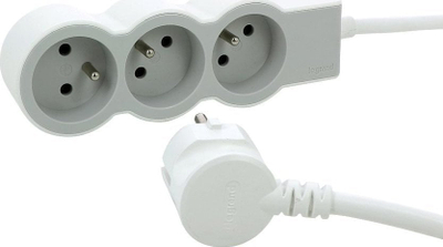 Zgjatës elektrik Legrand 049488, 3 priza, 3m, i bardhë gri