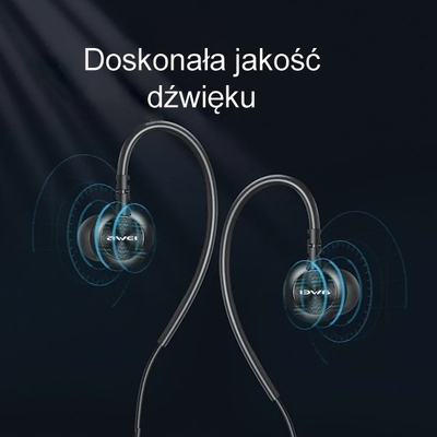 Kufje stereo Awei L3, kabllo 3.5mm, të zeza
