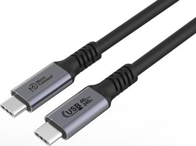 Кабел УСБ Мајкроконект USB4CC15-240W, USB4 Gen 3x2, 1.5m, 240W, УСБ Ц, црн
