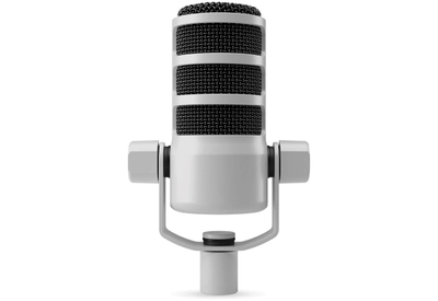Mikrofon dinamik RODE PodMic, për podcast dhe streaming, i bardhë
