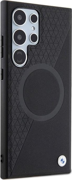 Kllëf telefoni BMW Leather Textured Circle, Galaxy S24 Ultra, hardcase, i zi