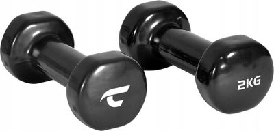 Hantela vinyl Christopeit Fitness, 2 x 2 kg, të zeza