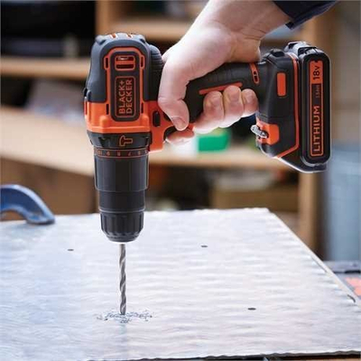 Trapano me çekiç Black+Decker BDC718AS2F, 18V, 1.5Ah Li-Ion, portokalli me të zezë