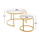 Set 2 tavolina për kafe (HM8763.11), bardhë/ ari