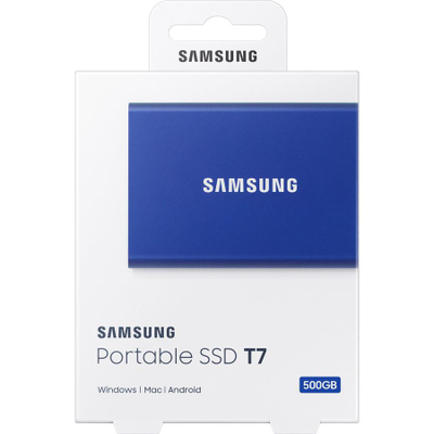 Disk i jashtëm SSD Samsung Portable T7, 500GB, USB 3.2 Gen 2, blu