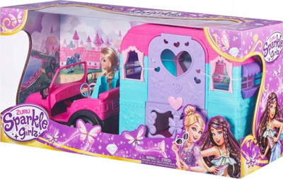 Set lodrash Zuru Sparkle Girlz Doll With Jeep and Caravan, me karavan hapës, shumëngjyrësh