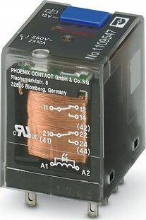 Rele industriale Phoenix Contact REL-IR-BL/L-12DC/2X21, 12V DC, 2 kontakte kaluese, transparente