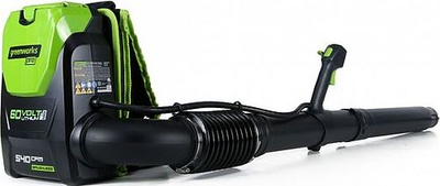Fshesë kopshti me erë Greenworks GD60BPB, motor brushless, shpejtësi 210 km/h, jeshile