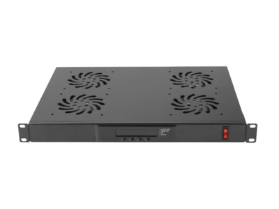 Panel ventilimi Lanberg AK-1503-B, 1U, 4 ventilatorë me termostat, i zi