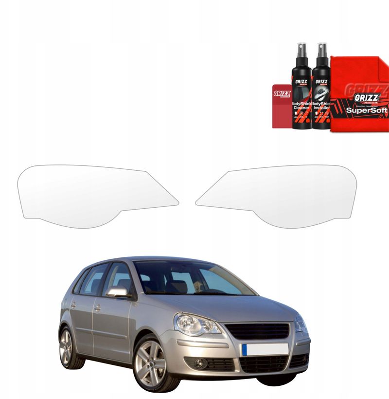 Folie mbrojtëse fenerësh GRIZZ Volkswagen Polo Hatchback 5D 2001-2009, set 2in1, transparente