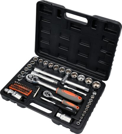 Set çelësa Sthor TO-58705, 72 copa, me kuti plastike, i zi