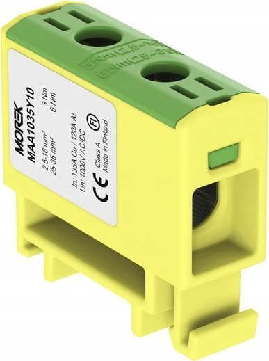 Lidhës elektrik Morek OTL35, 2.5-35mm², 1000V IP20, i verdhë me jeshile