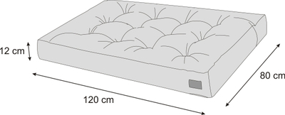 Dyshek për divan me paleta HobbyGarden LEO, 120x80 cm, 12 cm i trashë, gri