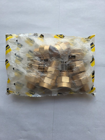 Nipel i filetuar bronzi Viega 4243G, 28x1/2, ngjyrë bronzi
