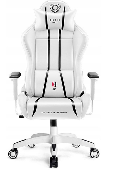 Karrige lojërash Diablo Chairs X-One 2.0 Normal, lëkurë eco, e bardhë