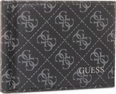 Portofol i vogël Guess Vezzola SMVEZZPOL23, material tekstili, për monedha, i zi, për burra