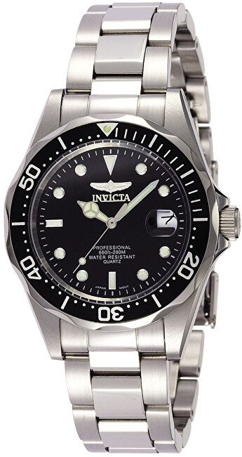Orë dore Invicta Pro Diver Quartz 8932, e argjendtë