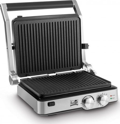 Grill elektrik Fritel Starter GR 2285, multifunksional, pllaka jo ngjitëse, argjendtë