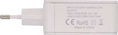 Karikues muri Rebeltec H410 Turbo me 4 porta USB, QC3.0, i bardhë