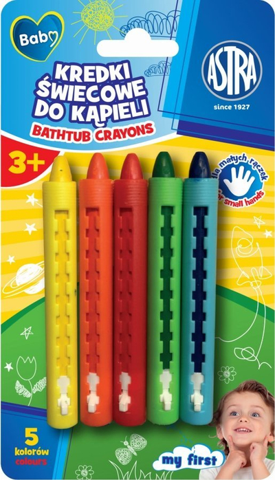 Kreda banjoje ASTRA Bath Crayons, komplet 5 ngjyra, shumëngjyrëshe