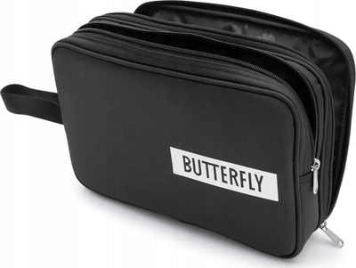 Mbulesë rakete pingpongu Butterfly New Double Logo, poliester 210D, me xhep rrjete, e zezë