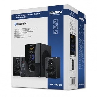 Компјутерски звучници Sven SV-013233, систем 2.1, 55W RMS, со Bluetooth, црни