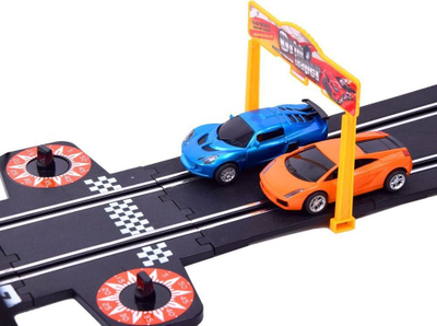 Set pistë garash Jokomisiada Track Racing RC0546, 2 makina, me telekomandë, shumëngjyrësh